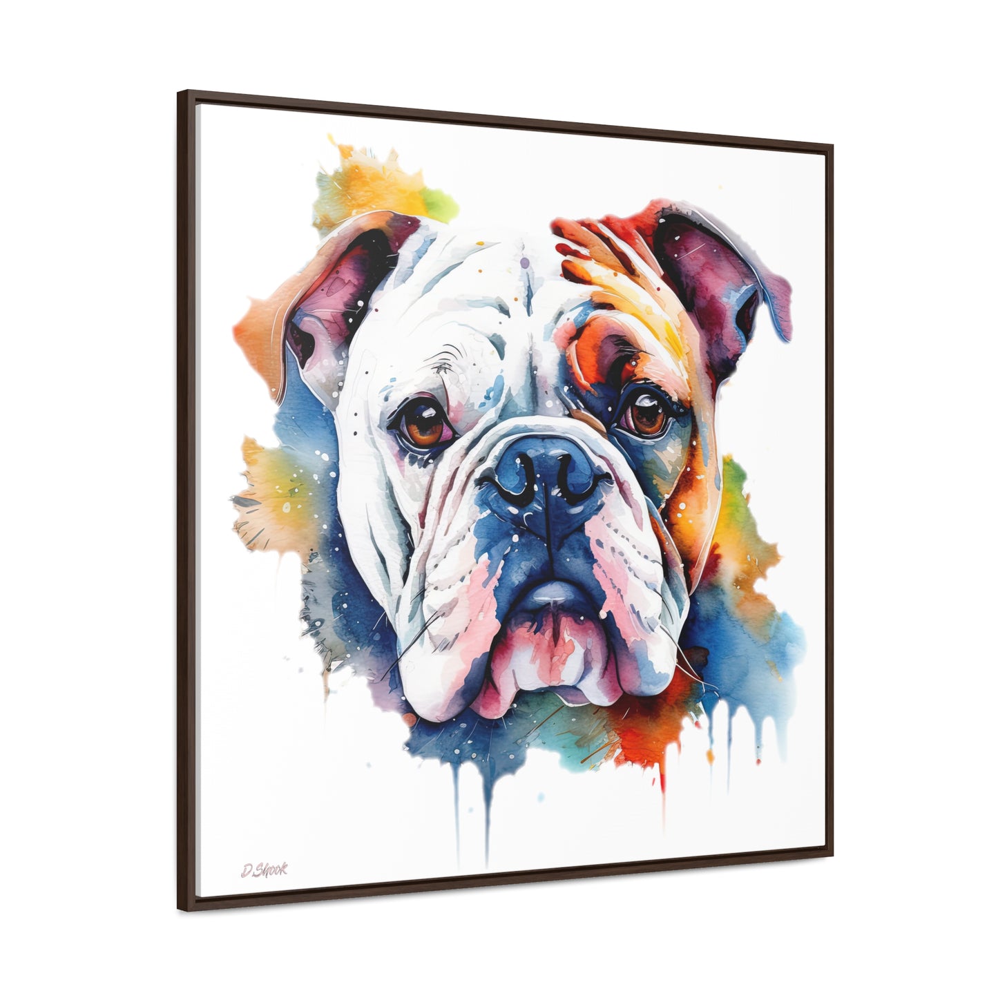 bulldog 4 Gallery Canvas Wraps, Square Frame