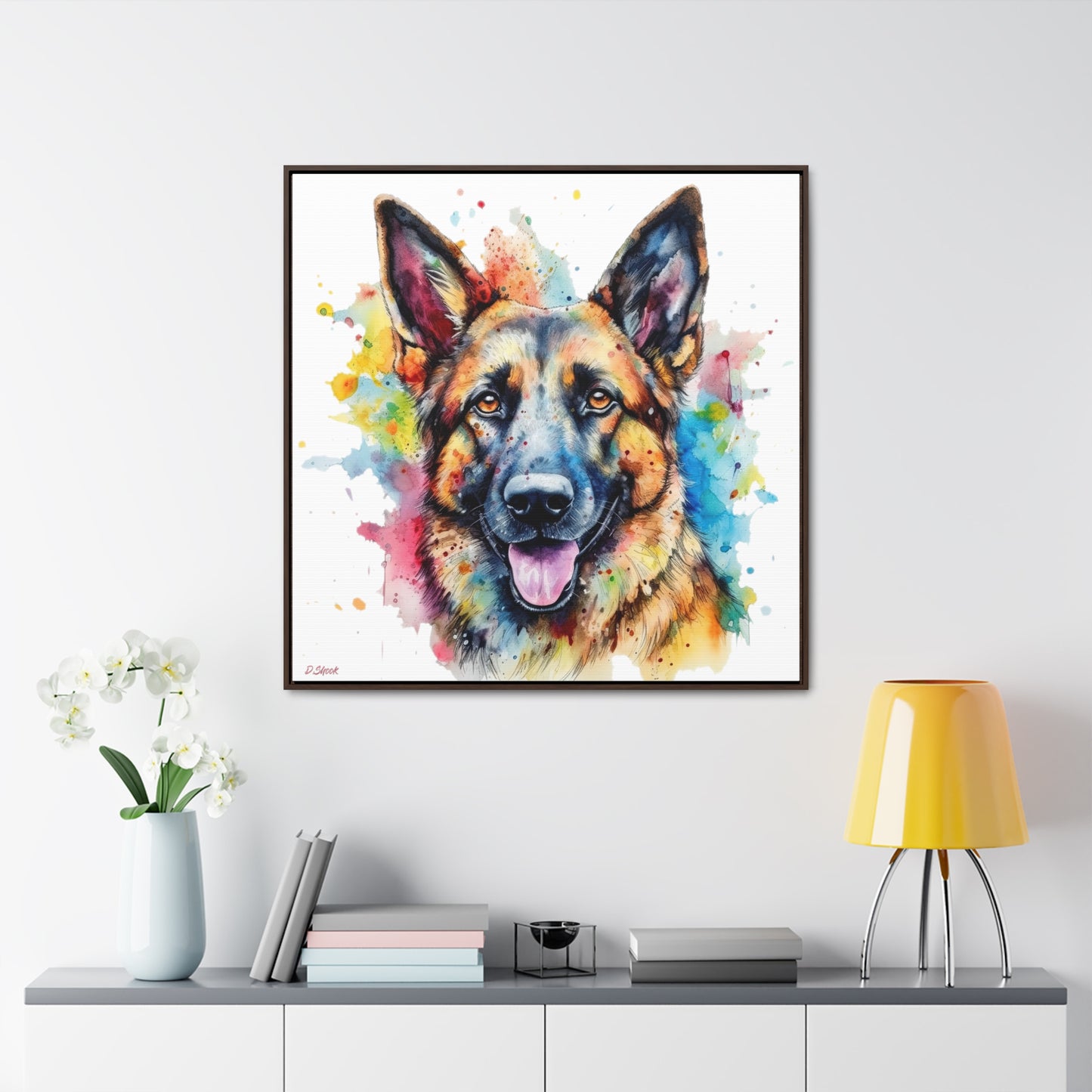 German Sheppard 1 Gallery Canvas Wraps, Square Frame