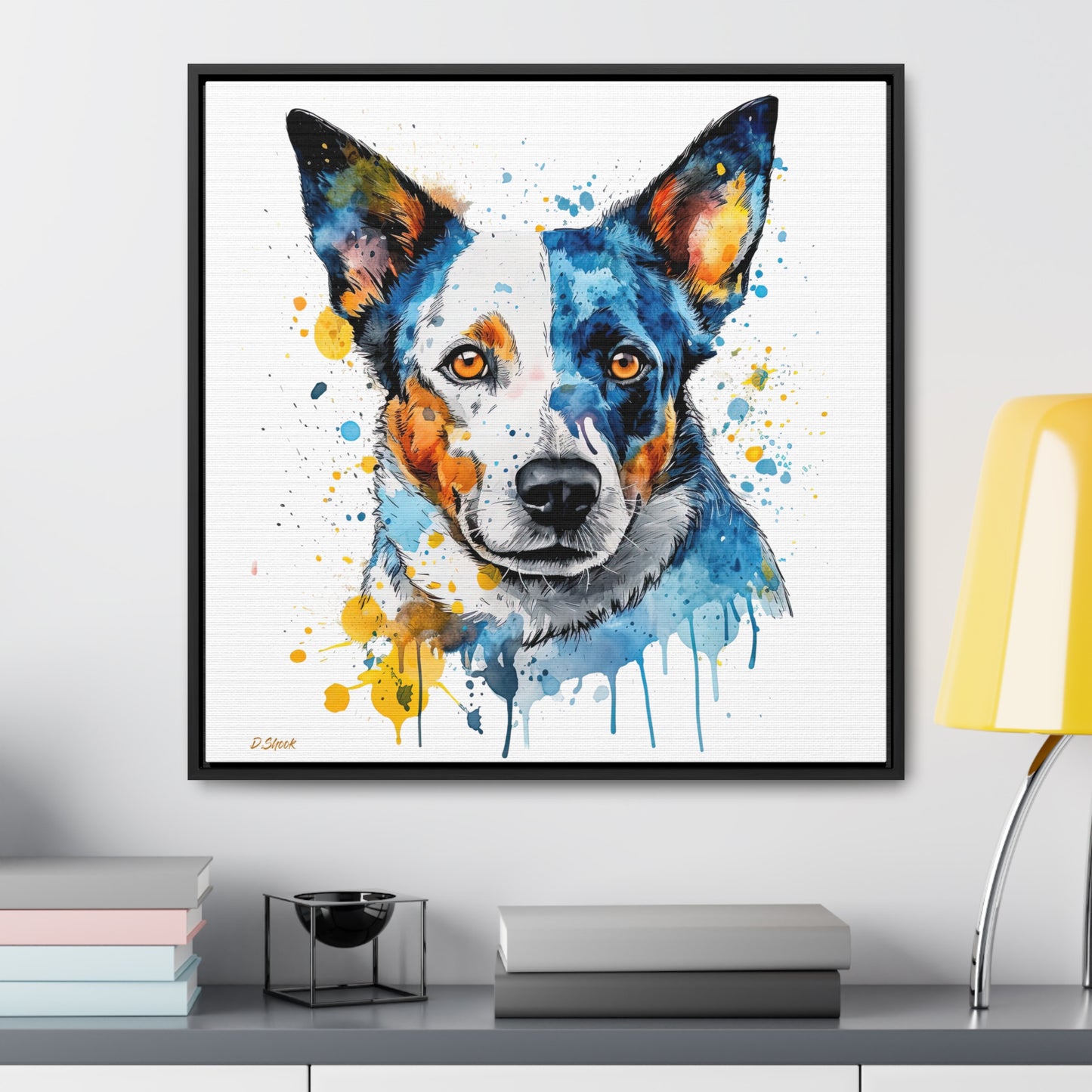 Blue Heeler 2 Gallery Canvas Wraps, Square Frame