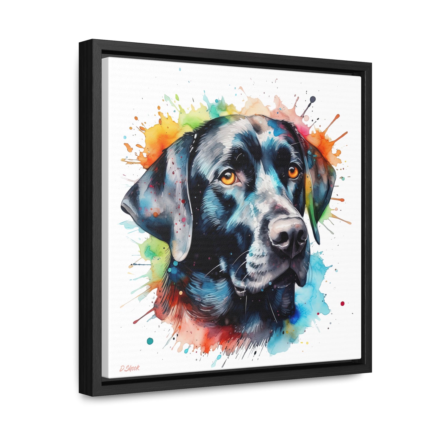 Black Lab 5 Gallery Canvas Wraps, Square Frame