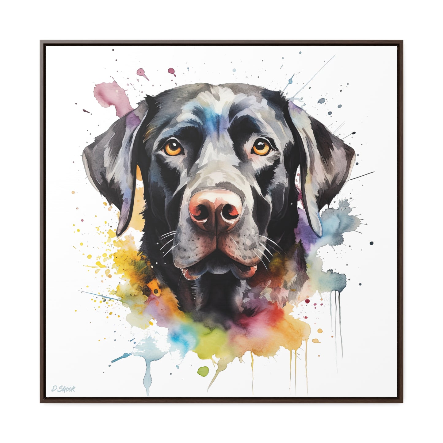 Black Lab 6 Gallery Canvas Wraps, Square Frame