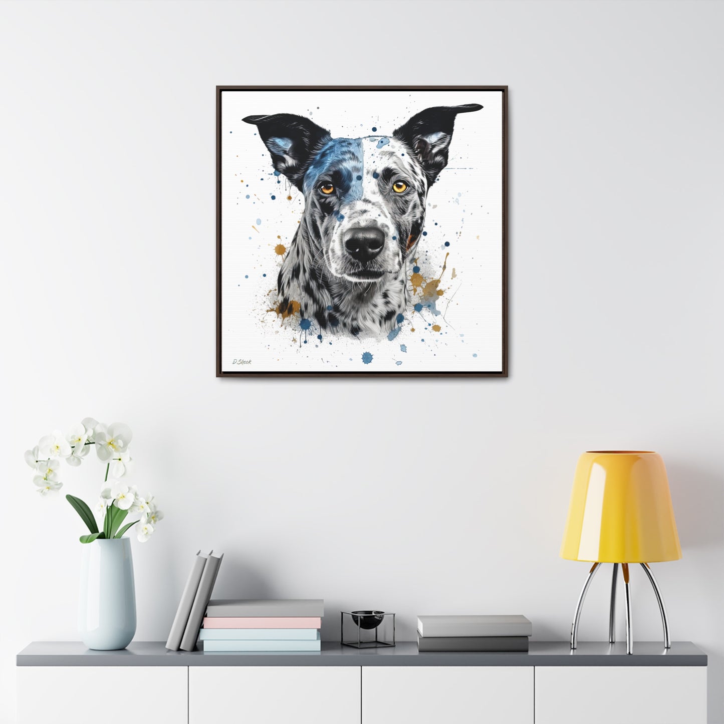 Blue Heeler 4 Gallery Canvas Wraps, Square Frame