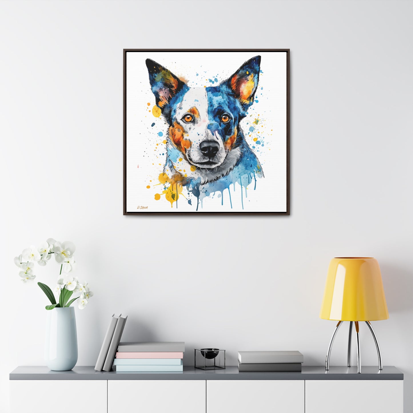 Blue Heeler 2 Gallery Canvas Wraps, Square Frame