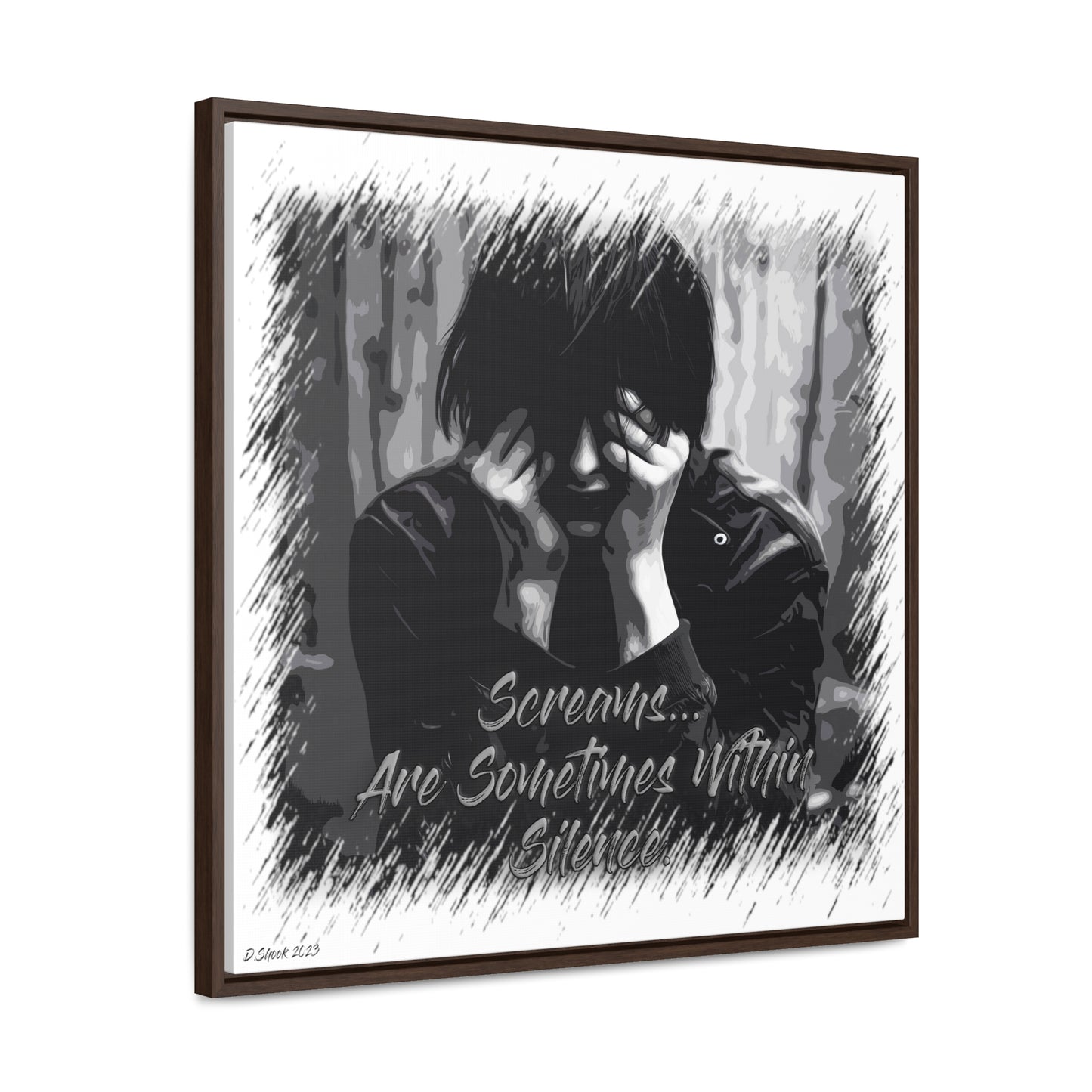 Print Title: Screams, Gallery Canvas Wraps, Square Frame