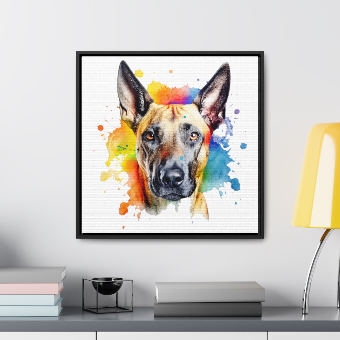 Belgium Malinois 3 Gallery Canvas Wraps, Square Frame