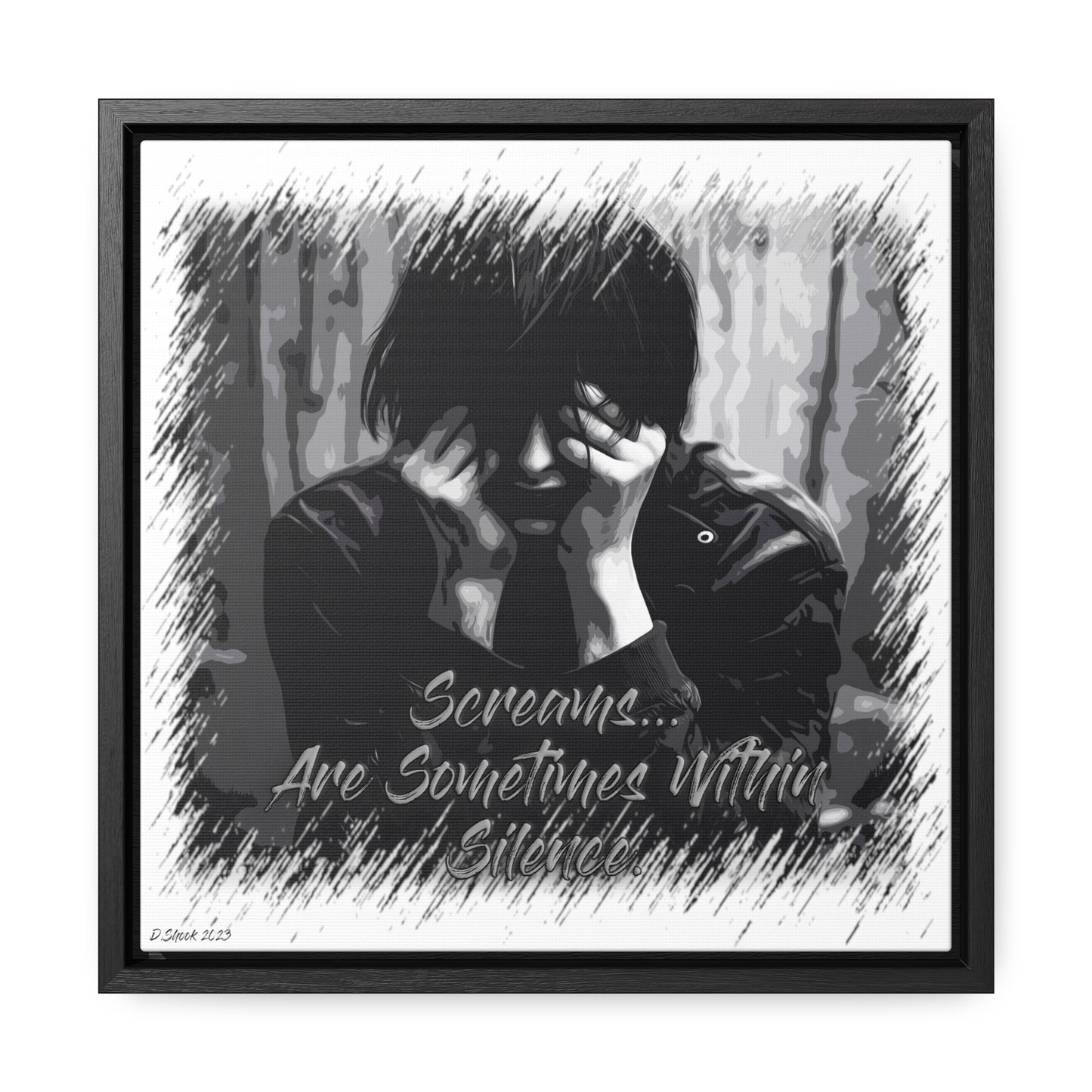 Print Title: Screams, Gallery Canvas Wraps, Square Frame