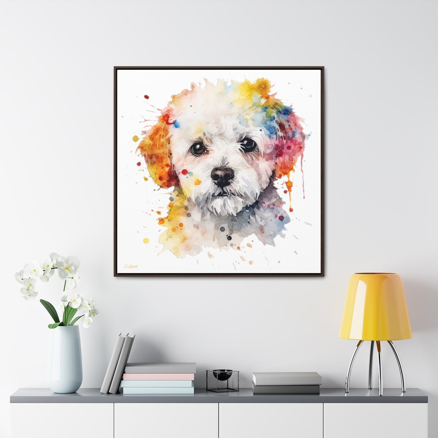 Bichon Frise 2 Gallery Canvas Wraps, Square Frame