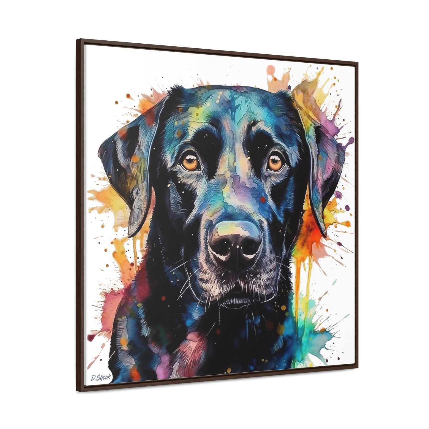 Black Lab 1 Gallery Canvas Wraps, Square Frame