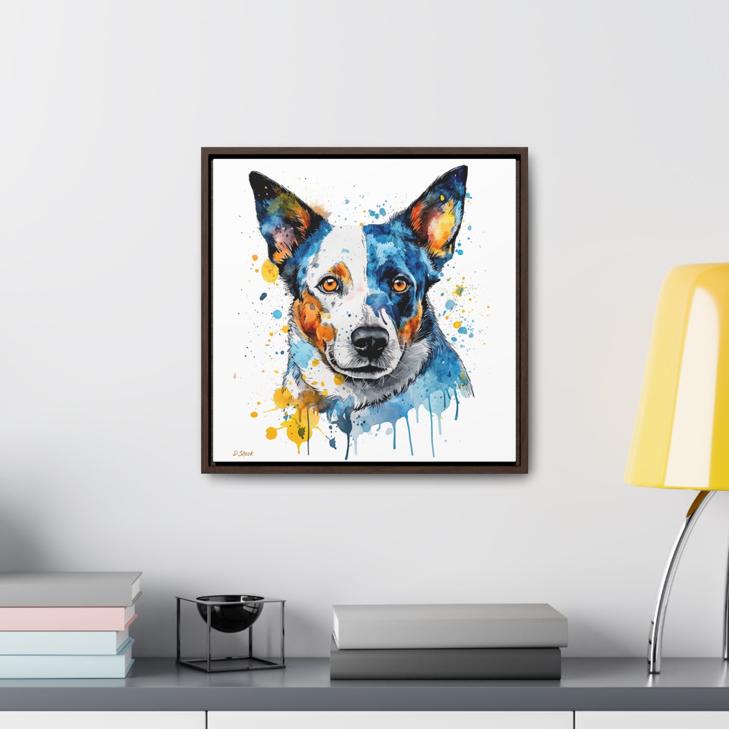 Blue Heeler 2 Gallery Canvas Wraps, Square Frame