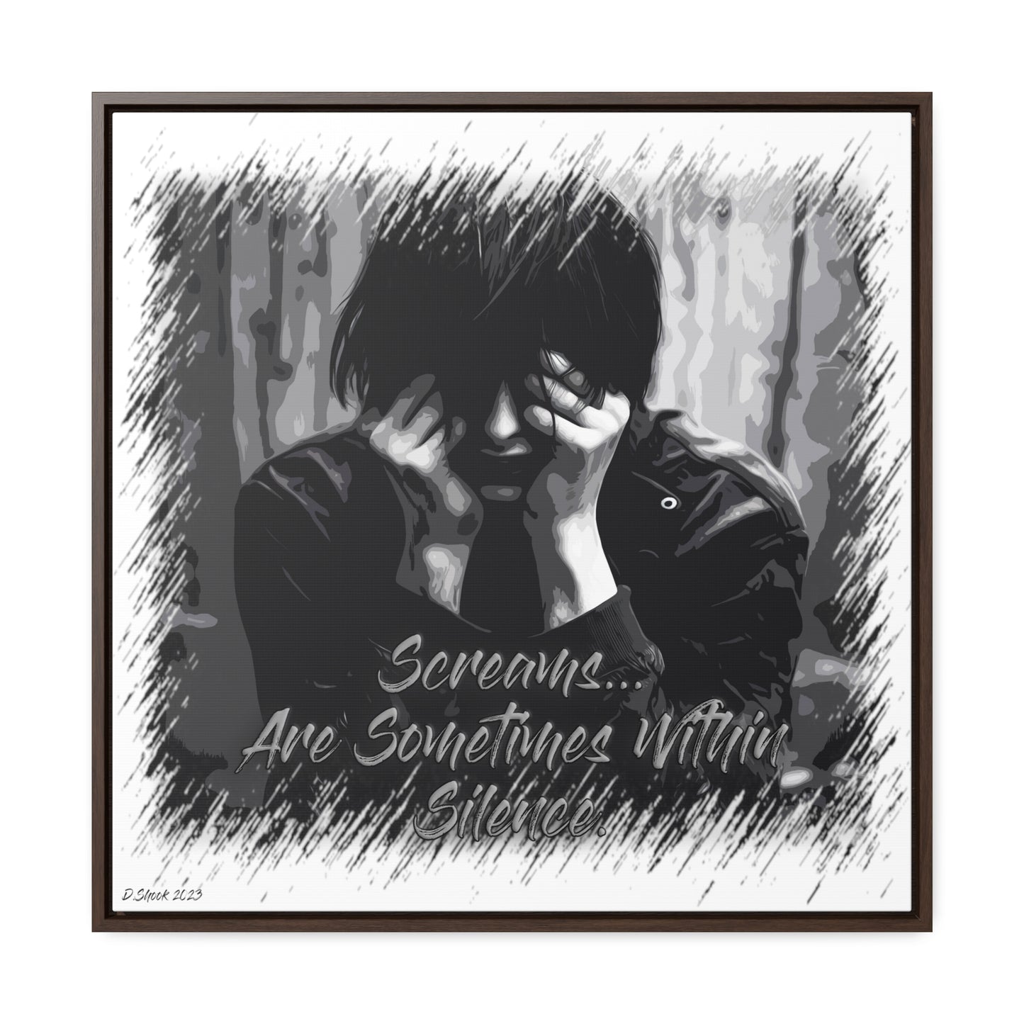 Print Title: Screams, Gallery Canvas Wraps, Square Frame