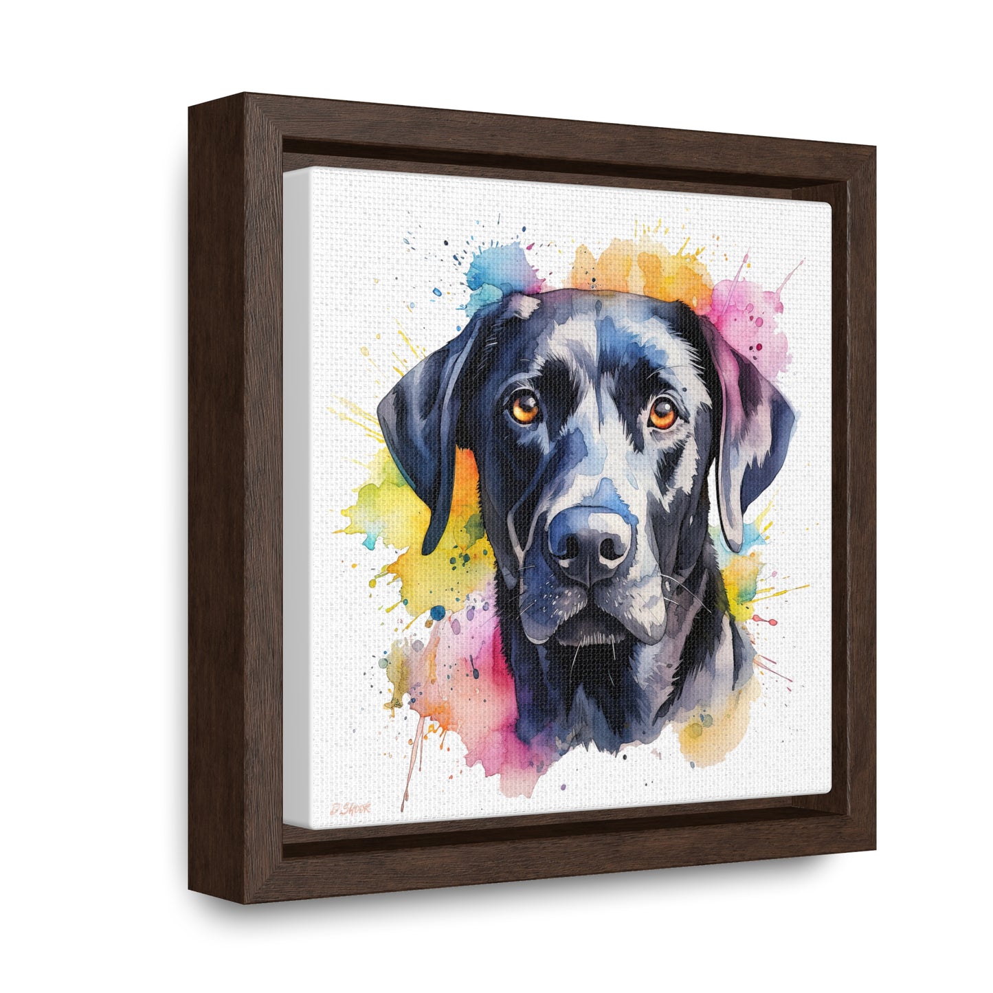 Black Lab 4 Gallery Canvas Wraps, Square Frame