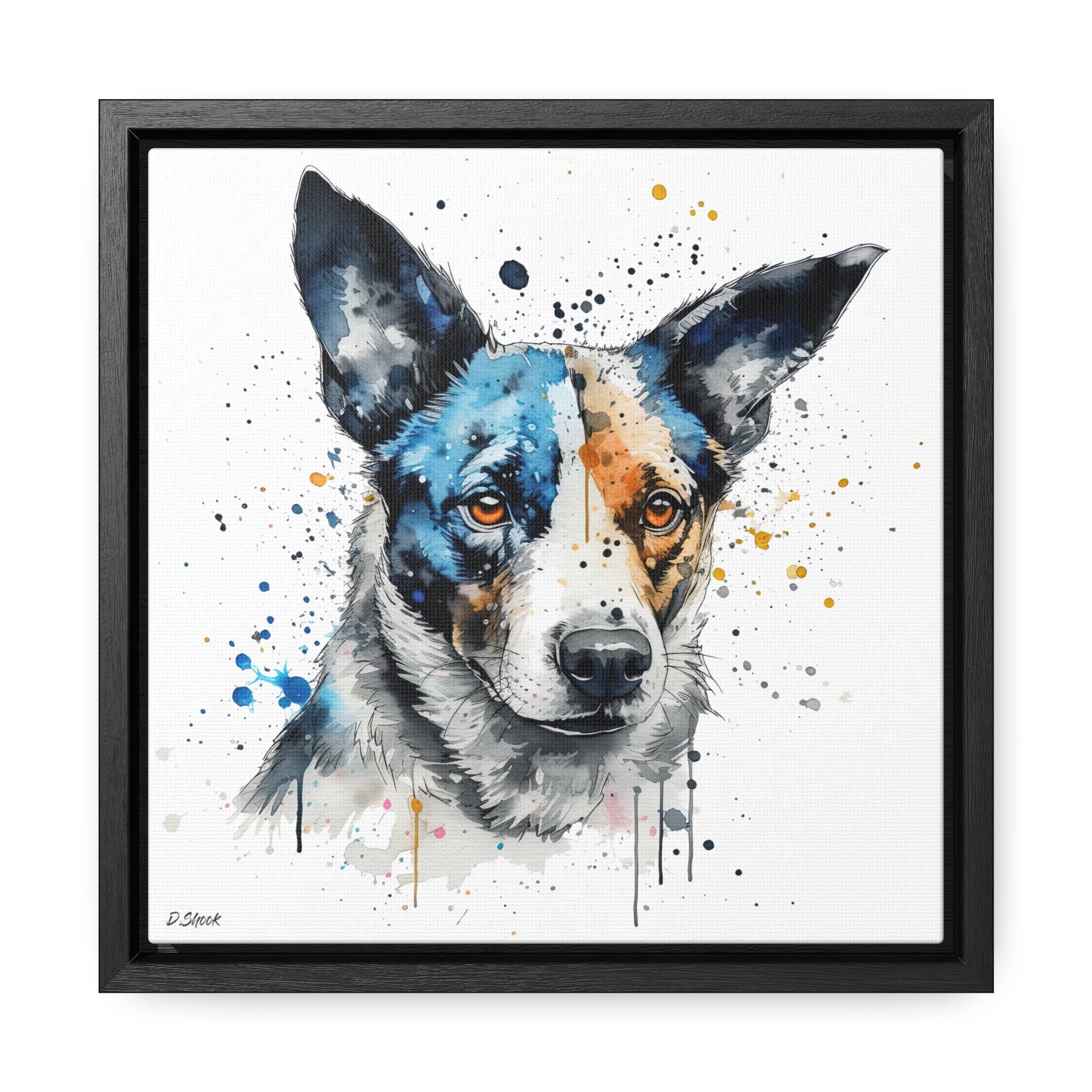 Blue Heeler 1 Gallery Canvas Wraps, Square Frame