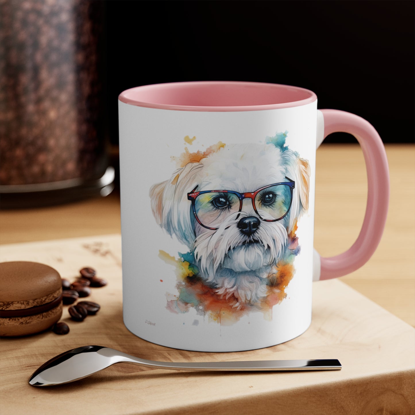 Maltese Dog 5 Accent Mugs