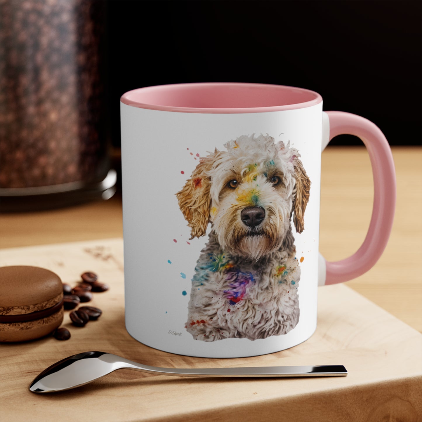 Mini Golden Doodle 2 Accent Mugs