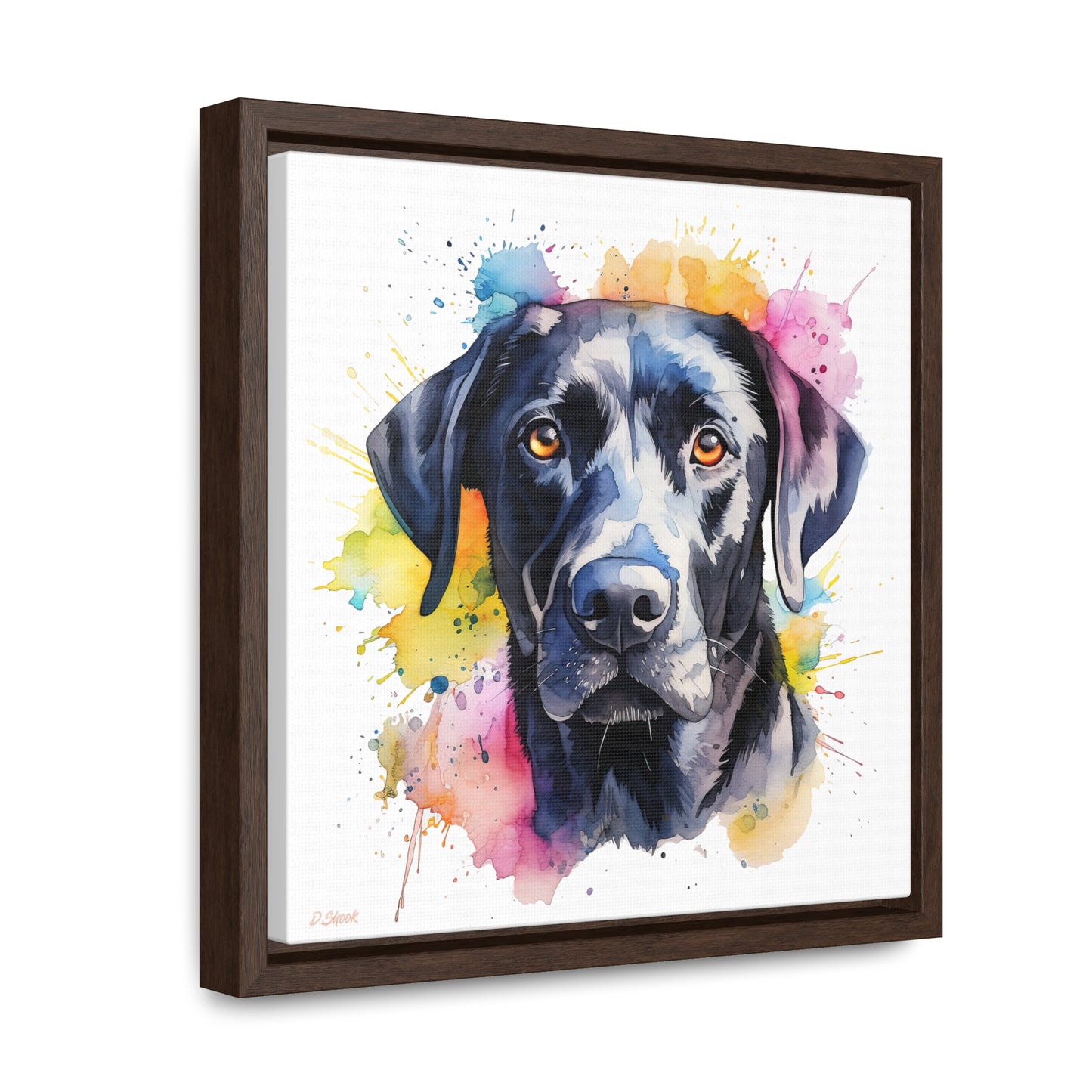Black Lab 4 Gallery Canvas Wraps, Square Frame