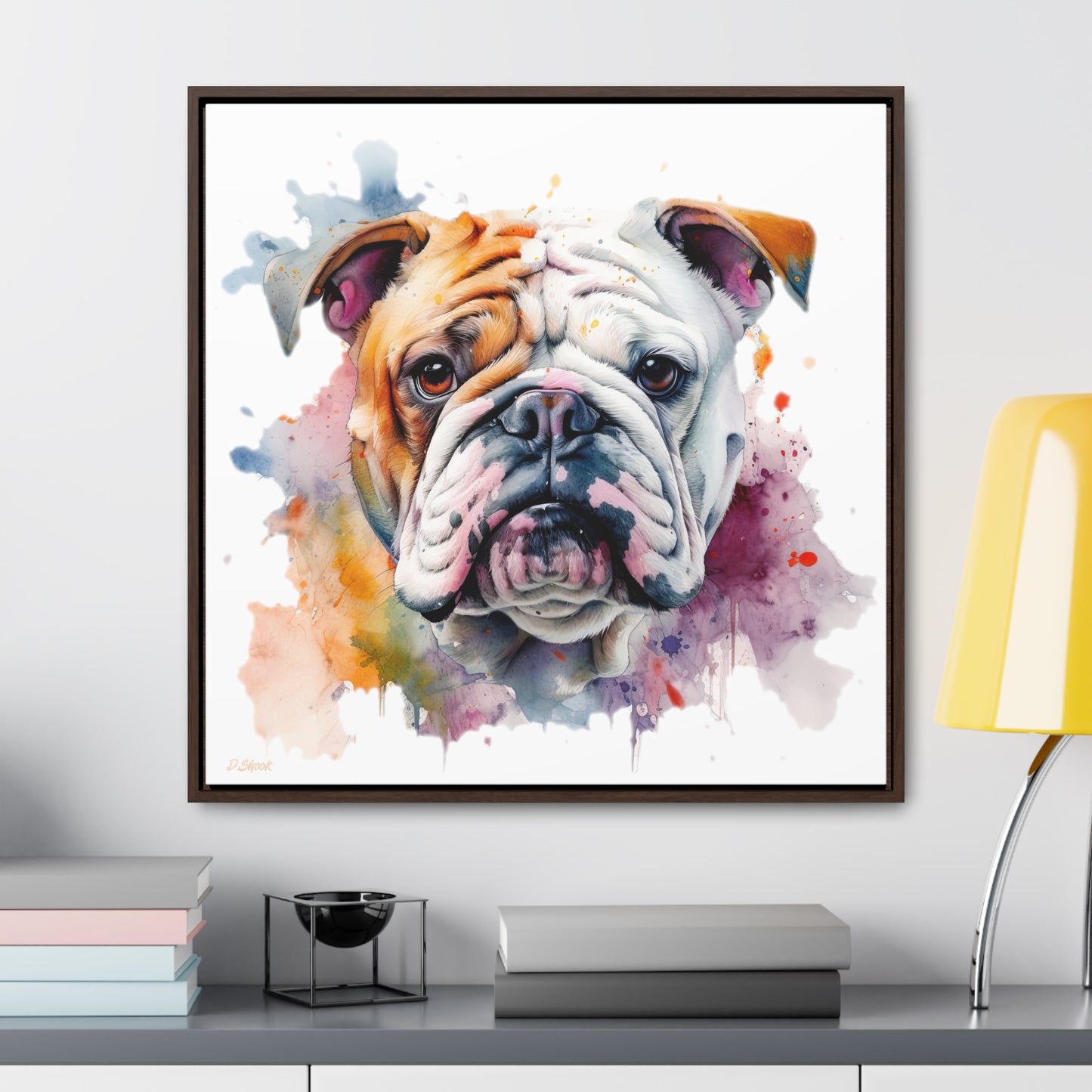 bulldog 1 Gallery Canvas Wraps, Square Frame