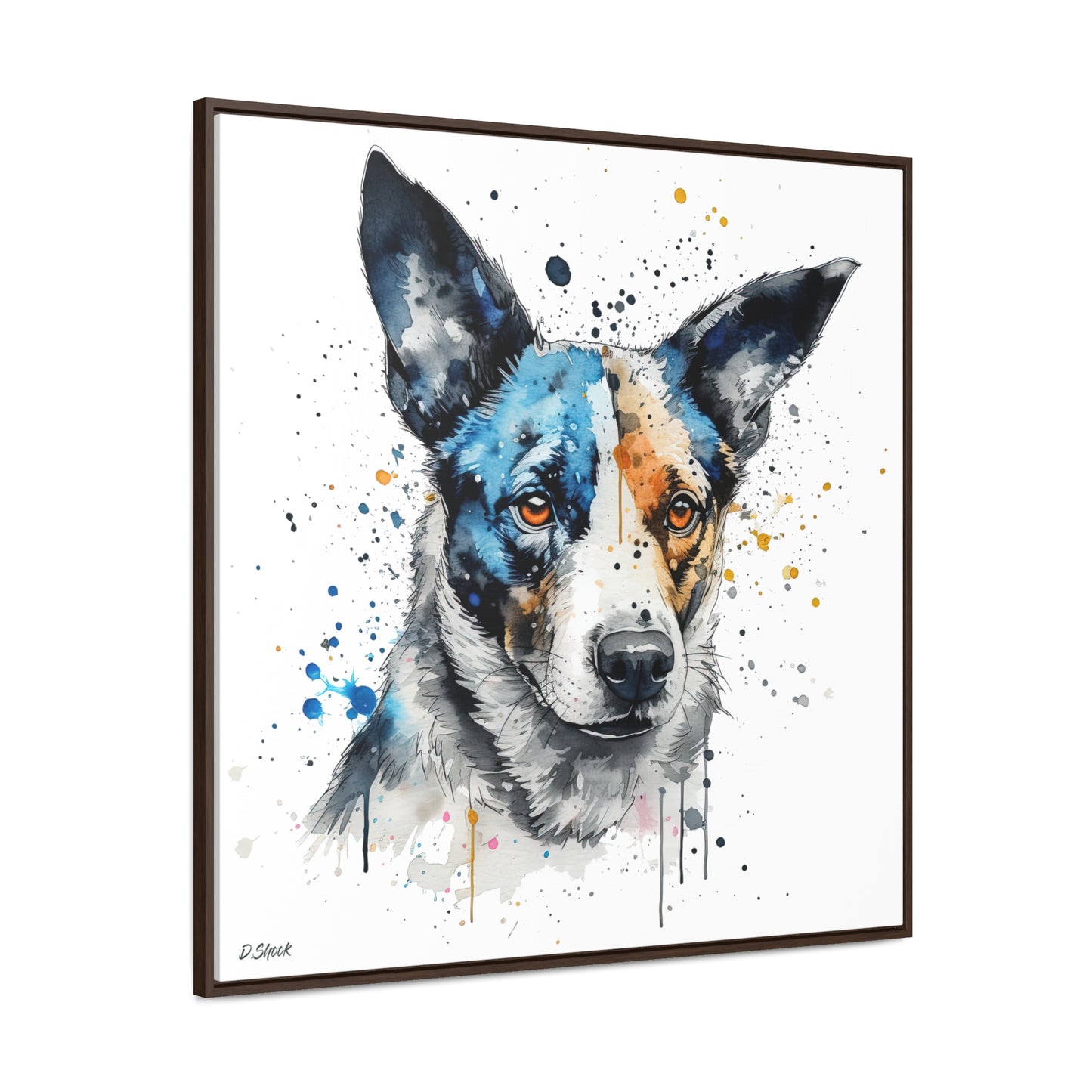 Blue Heeler 1 Gallery Canvas Wraps, Square Frame
