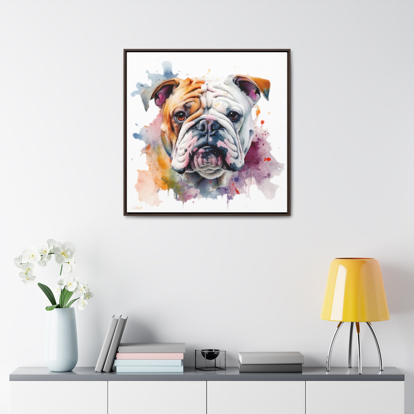 bulldog 1 Gallery Canvas Wraps, Square Frame