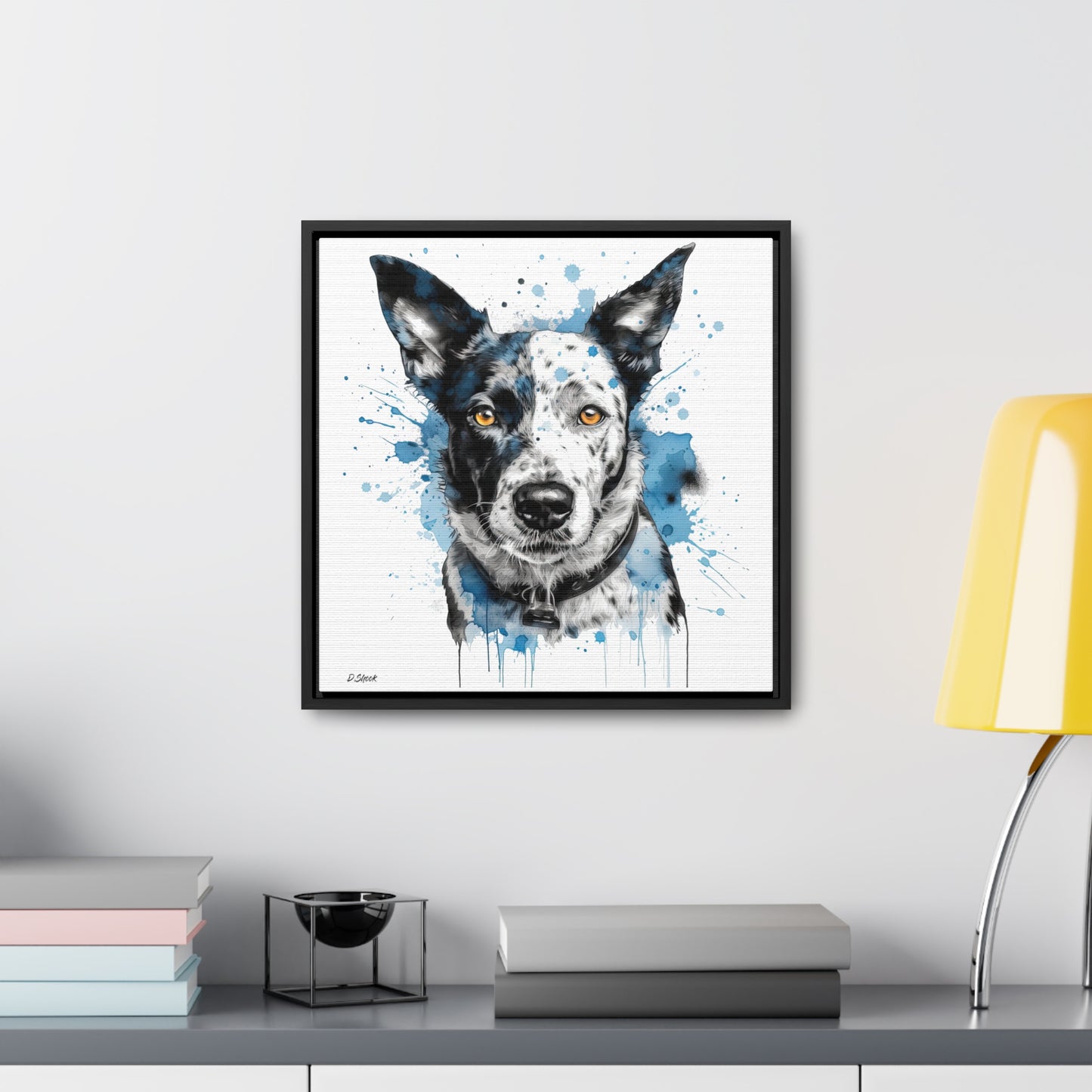 Blue Heeler 3 Gallery Canvas Wraps, Square Frame