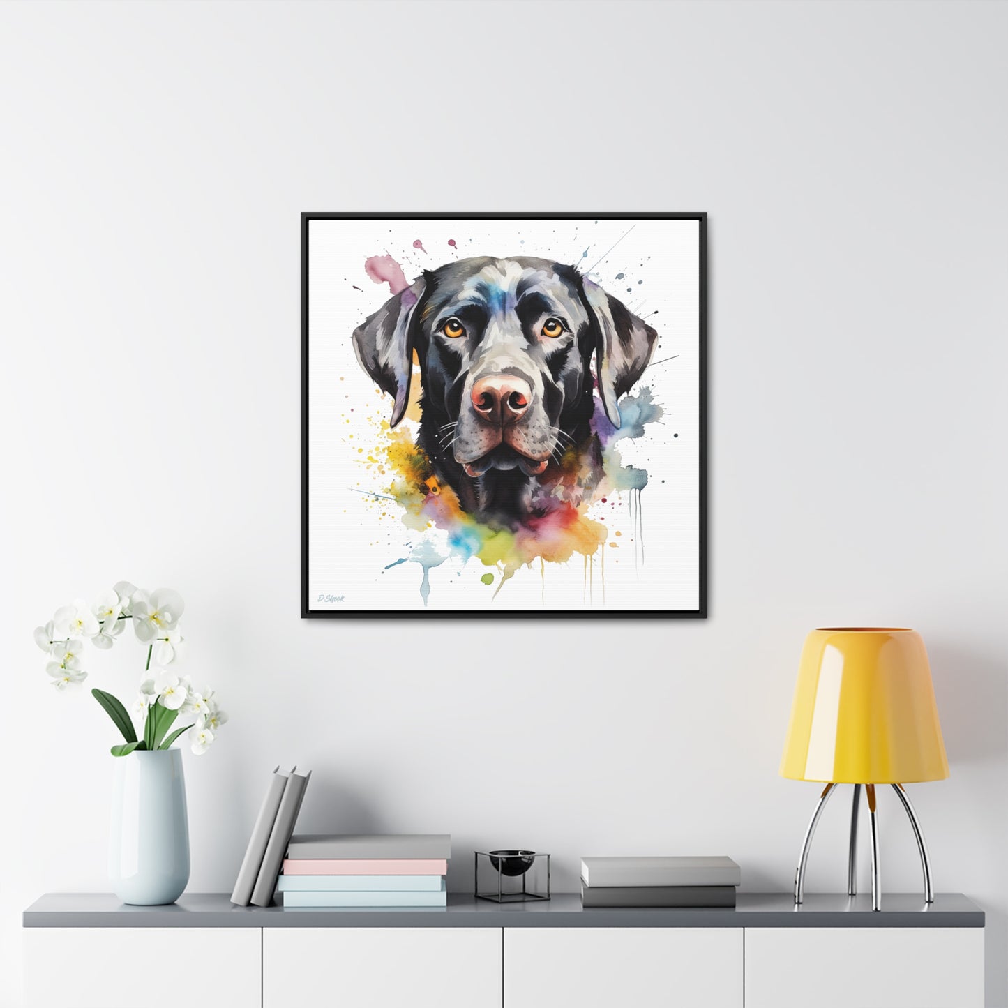 Black Lab 6 Gallery Canvas Wraps, Square Frame