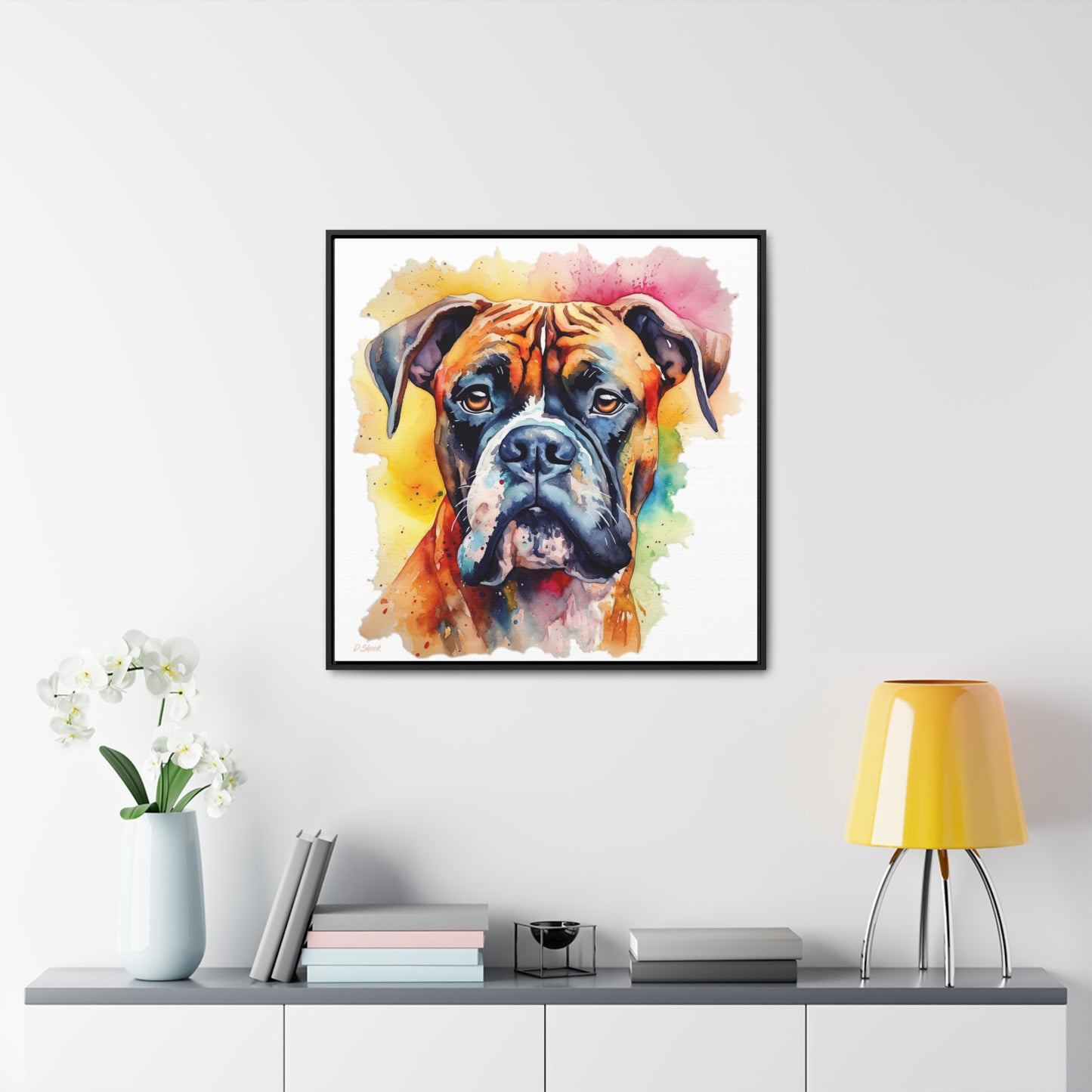 Boxer 1 Gallery Canvas Wraps, Square Frame