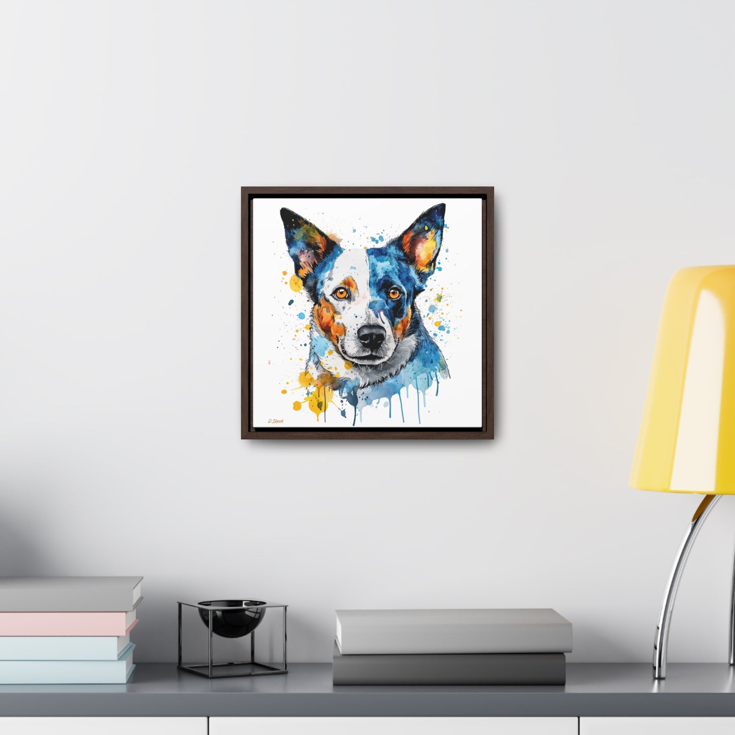 Blue Heeler 2 Gallery Canvas Wraps, Square Frame