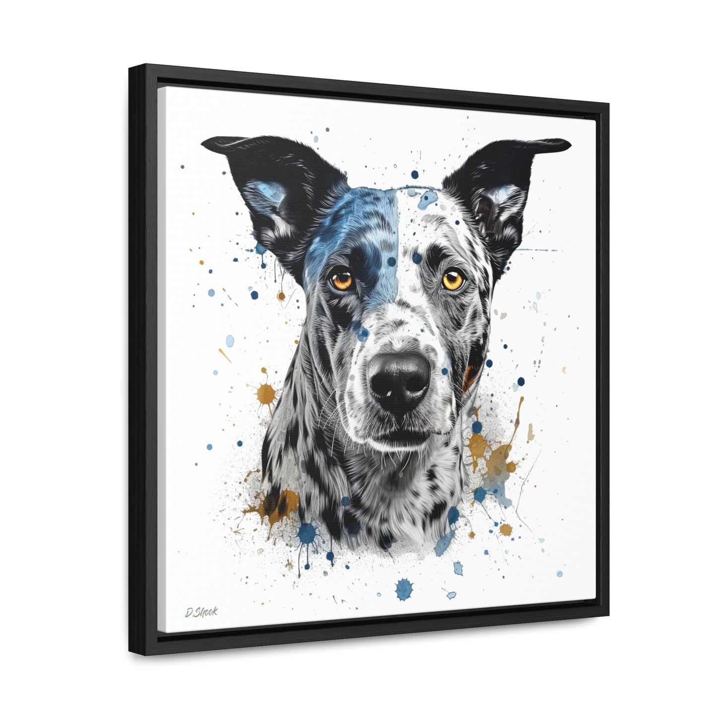 Blue Heeler 4 Gallery Canvas Wraps, Square Frame