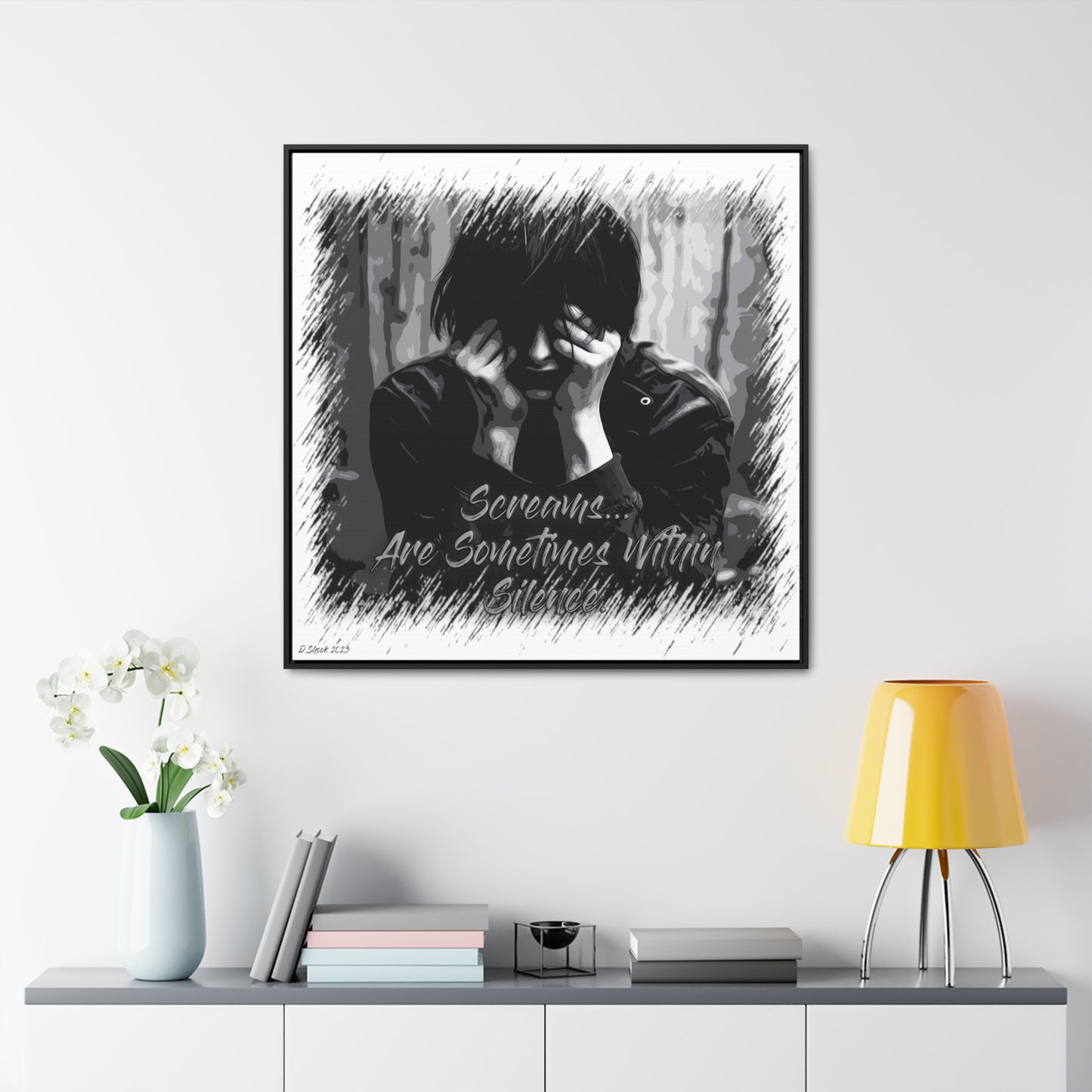 Print Title: Screams, Gallery Canvas Wraps, Square Frame