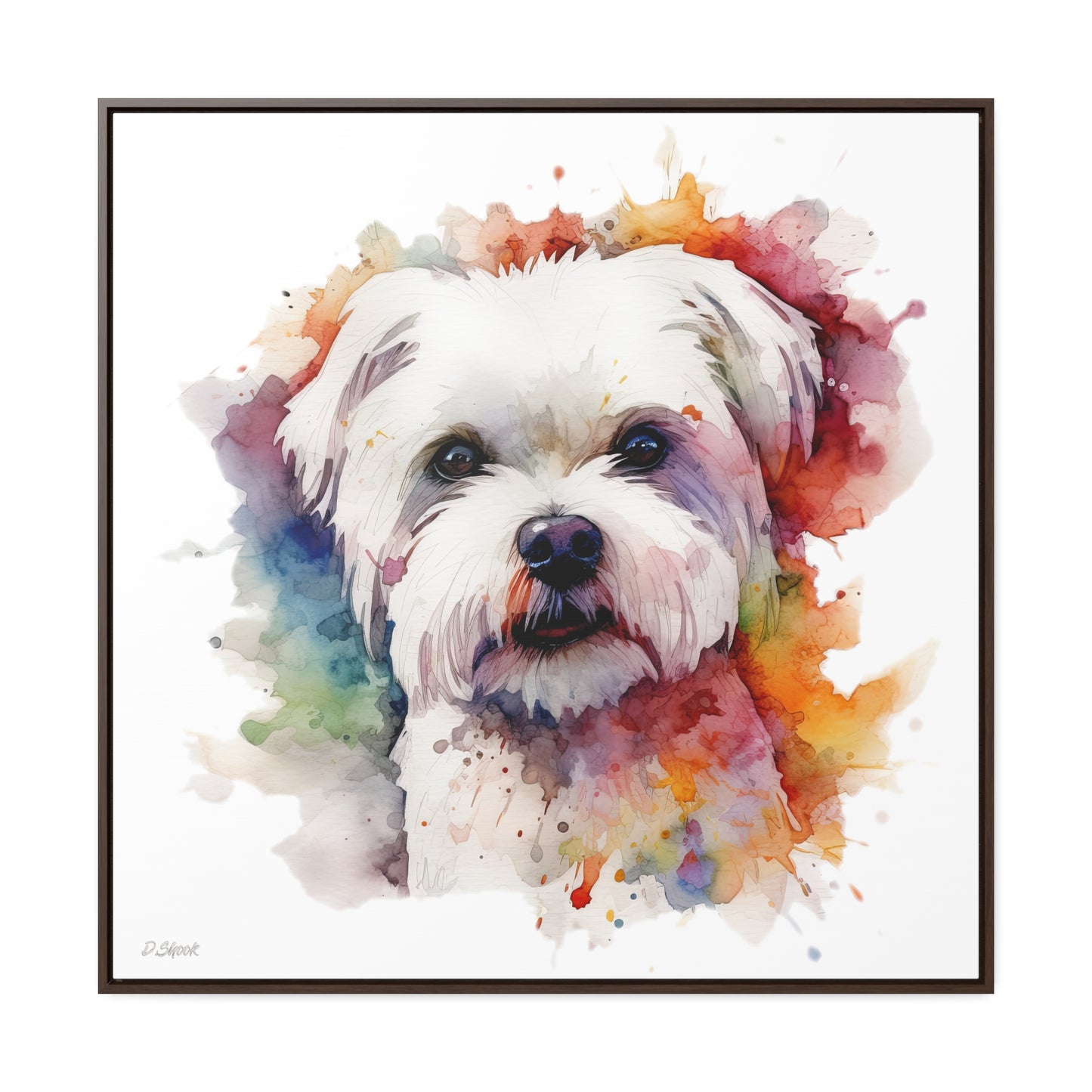 Maltese Dog 2 Gallery Canvas Wraps, Square Frame