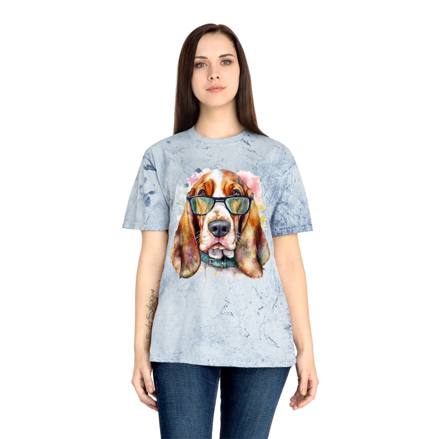 Basset Hound 6 Unisex Color Blast T-Shirt