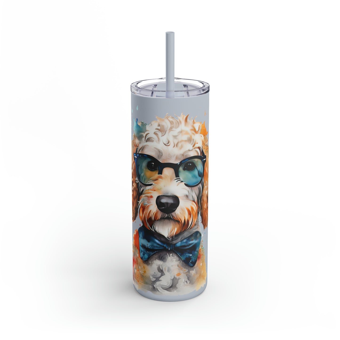 Mini Golden Doodle 9 Maars Maker Skinny Matte Tumbler, 20oz