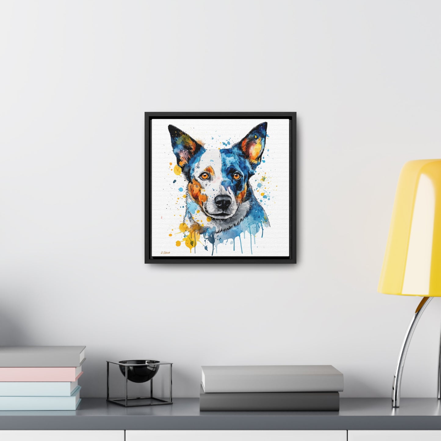 Blue Heeler 2 Gallery Canvas Wraps, Square Frame
