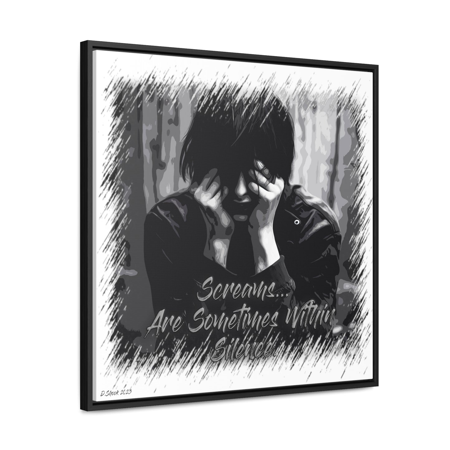 Print Title: Screams, Gallery Canvas Wraps, Square Frame