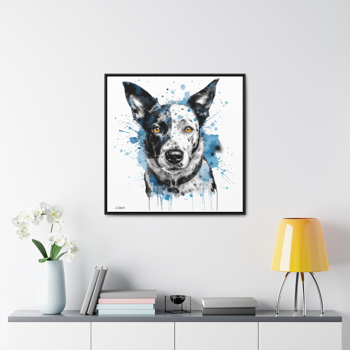 Blue Heeler 3 Gallery Canvas Wraps, Square Frame
