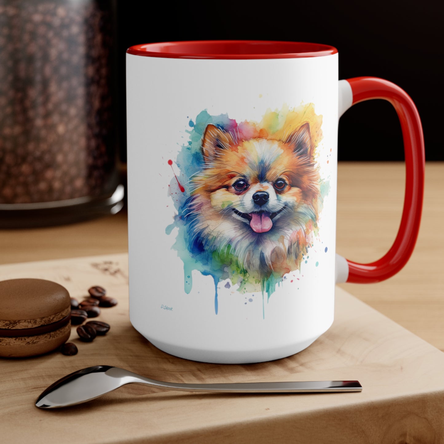 Pomeranian 4 Accent Mugs