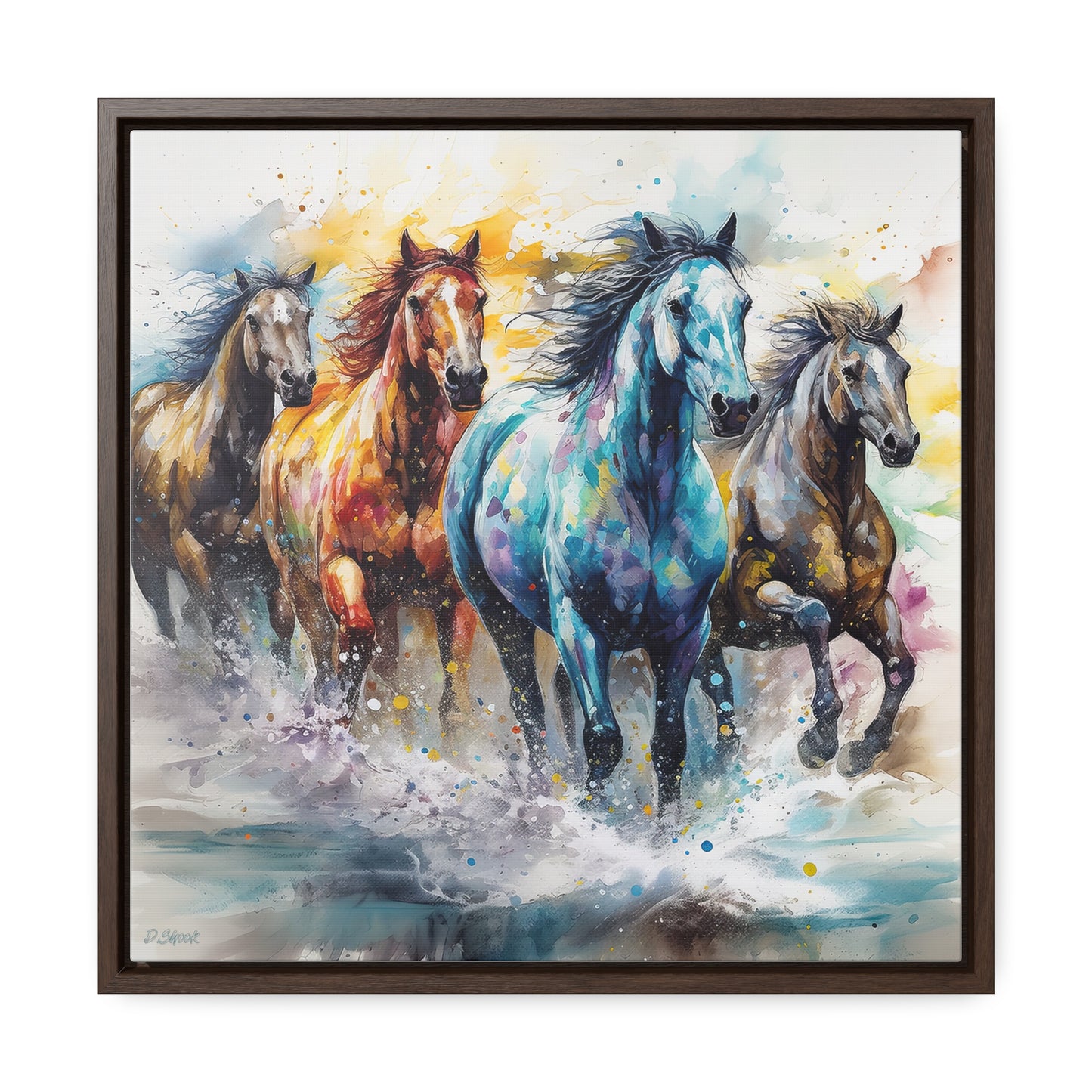 Horse Rescue 15 Gallery Canvas Wraps, Square Frame