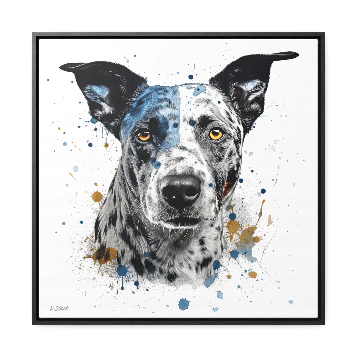 Blue Heeler 4 Gallery Canvas Wraps, Square Frame