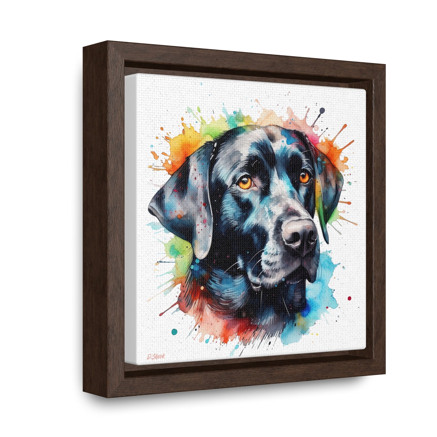 Black Lab 5 Gallery Canvas Wraps, Square Frame