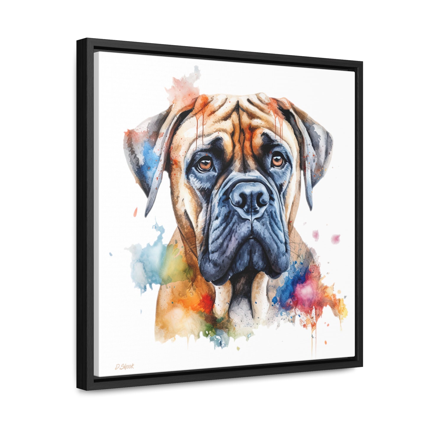 Bullmastiff 2 Gallery Canvas Wraps, Square Frame