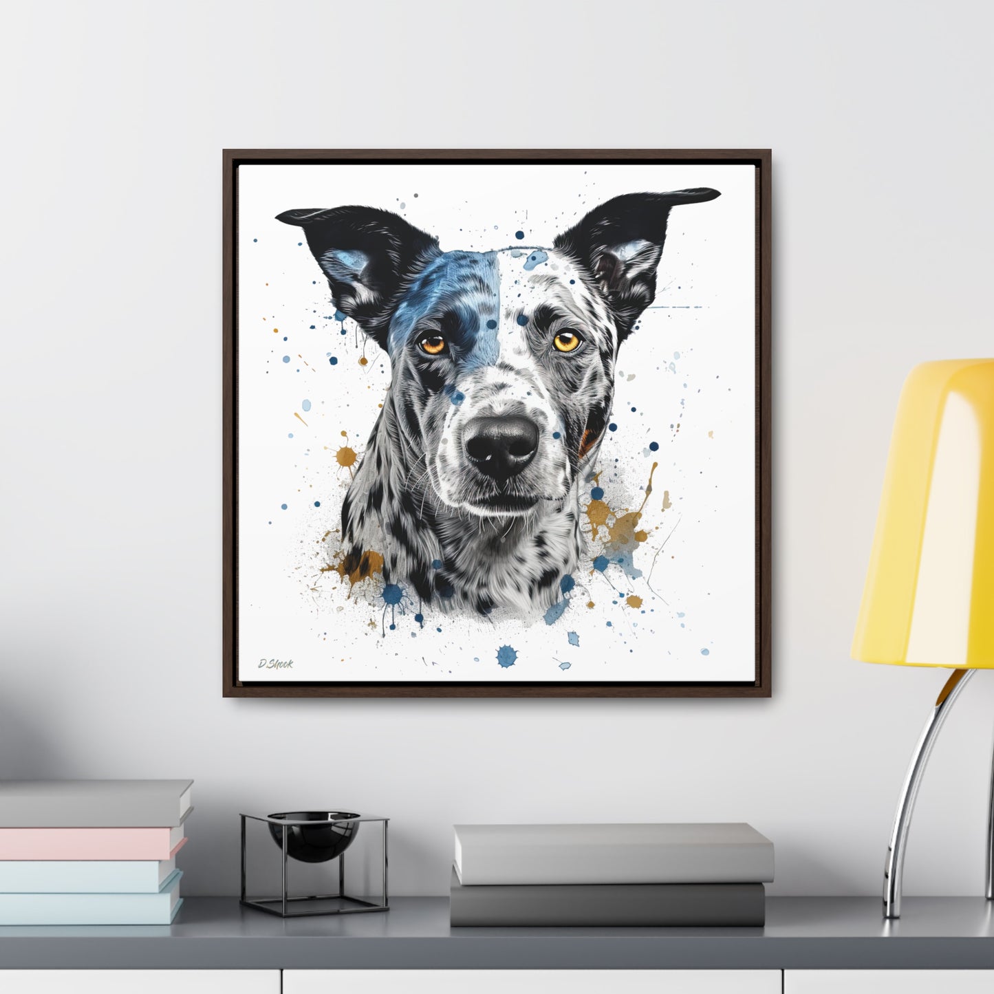 Blue Heeler 4 Gallery Canvas Wraps, Square Frame