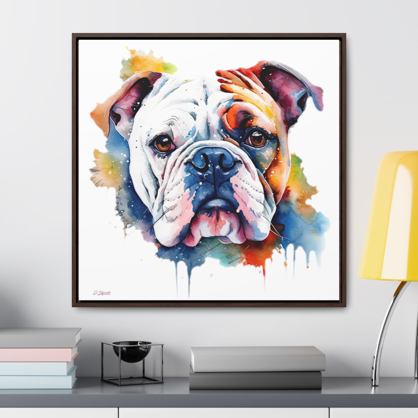 bulldog 4 Gallery Canvas Wraps, Square Frame