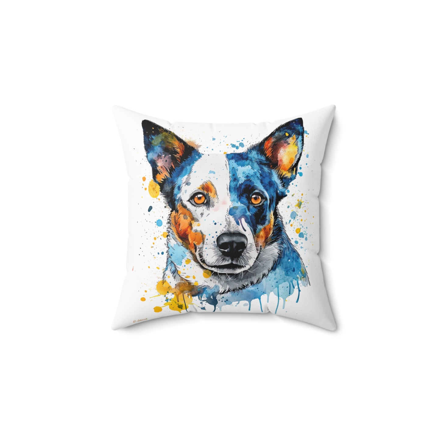 Blue Heeler 2 Spun Polyester Square Pillow