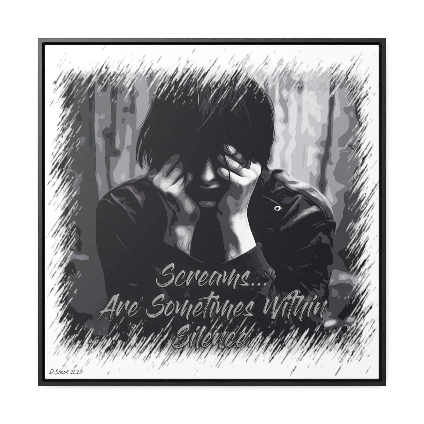 Print Title: Screams, Gallery Canvas Wraps, Square Frame