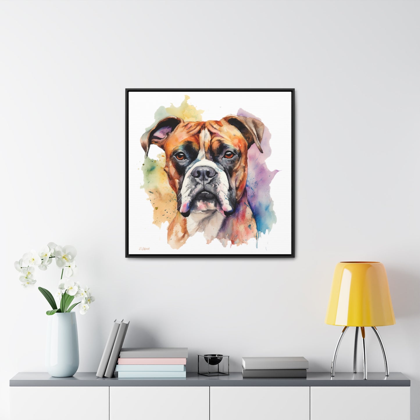 Boxer 2 Gallery Canvas Wraps, Square Frame