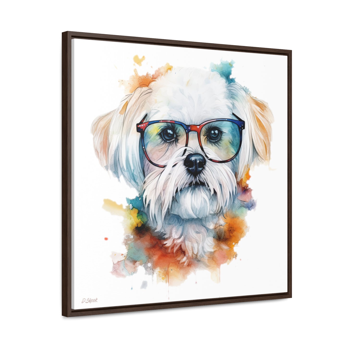 Maltese Dog 5 Gallery Canvas Wraps, Square Frame