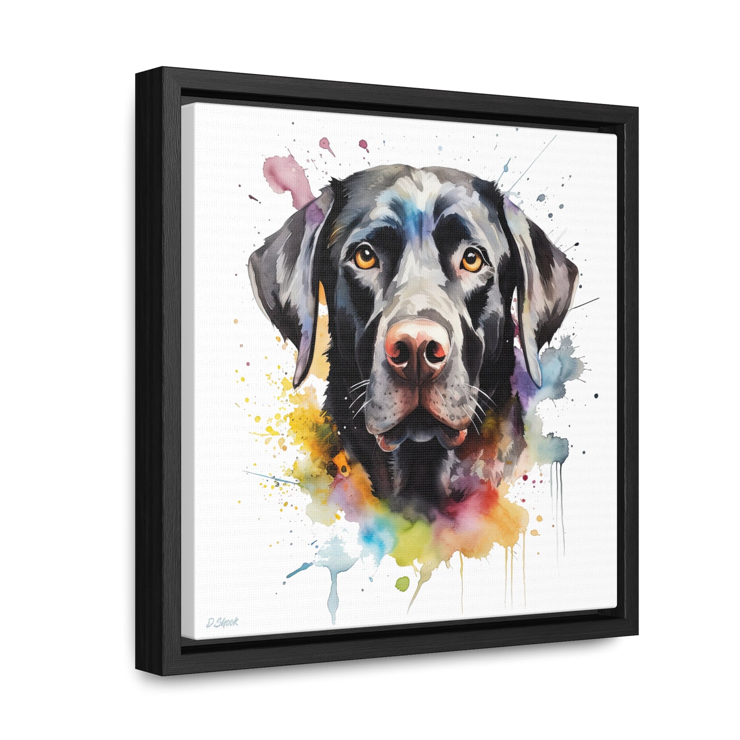 Black Lab 6 Gallery Canvas Wraps, Square Frame