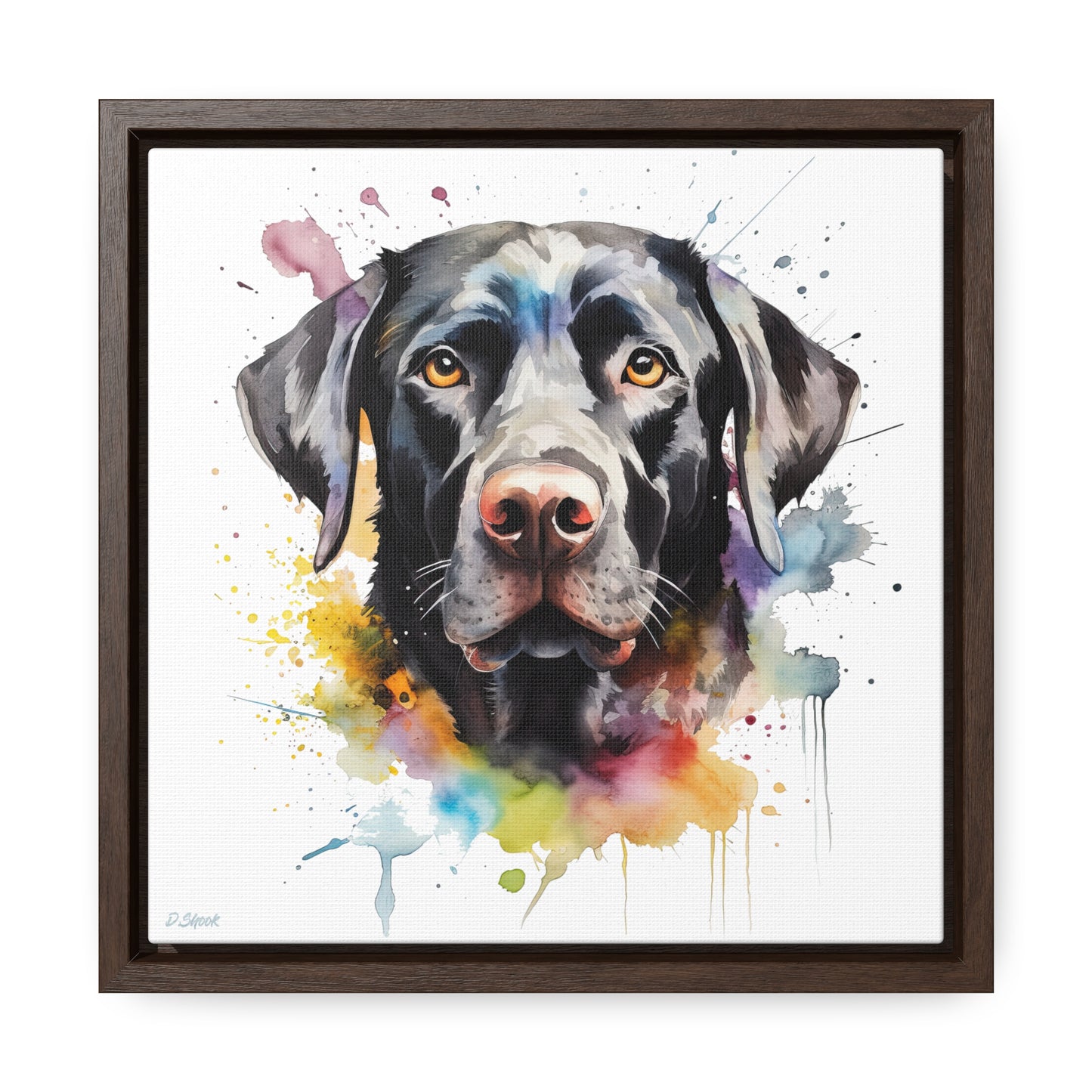 Black Lab 6 Gallery Canvas Wraps, Square Frame