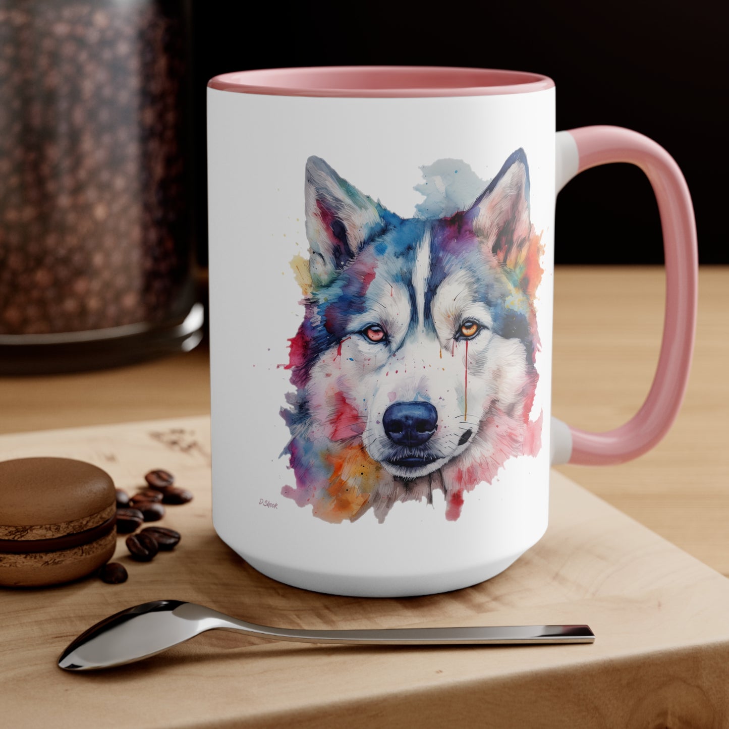 Siberian Husky 2 Accent Mugs
