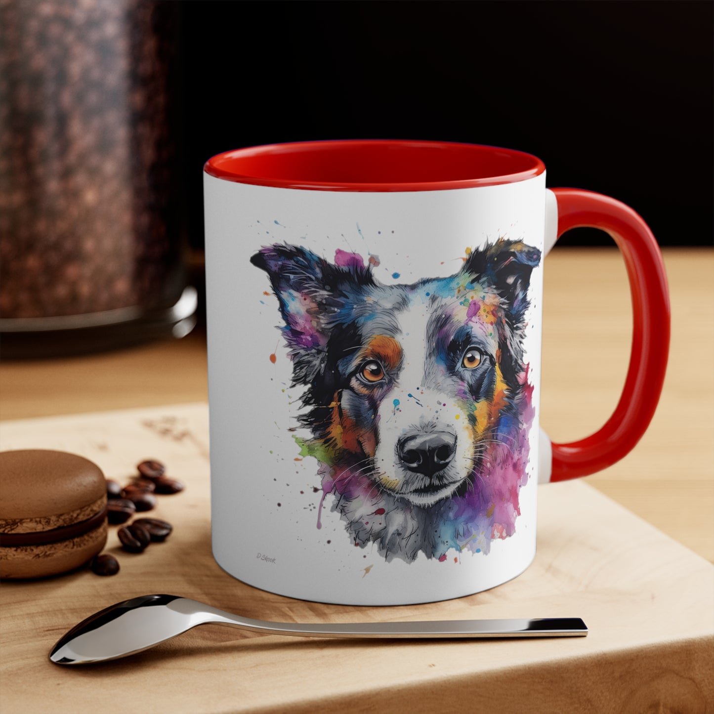 Border Collie 1 Accent Mugs