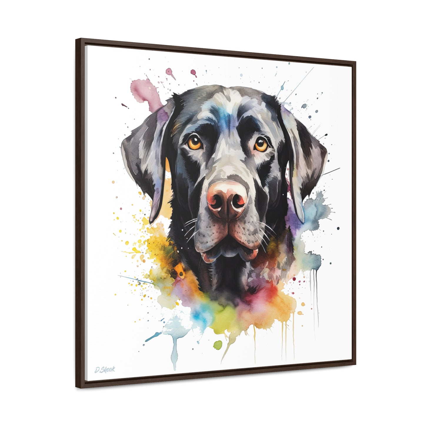 Black Lab 6 Gallery Canvas Wraps, Square Frame